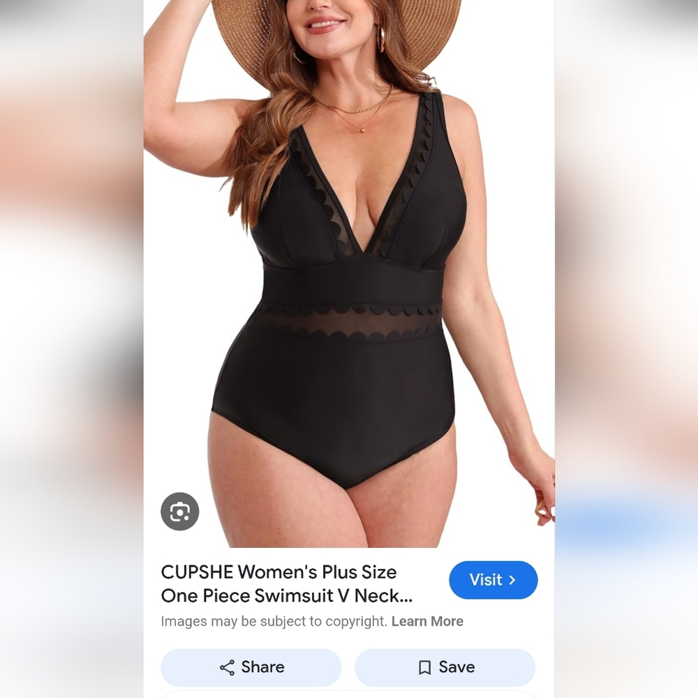 Cupshe Black Scalloped Swimsuit. XXL. I Have 2 For Sale